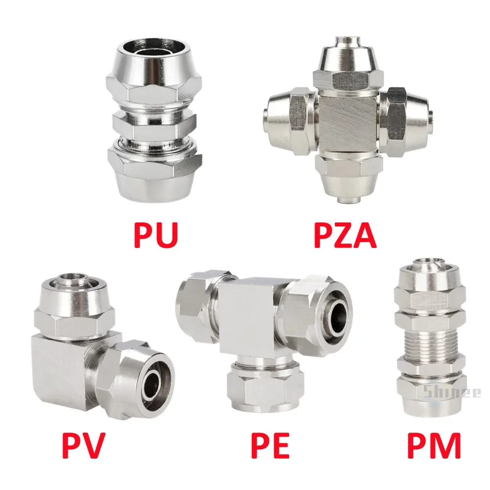 Compression Fitting Brass - 구리 도금 니켈 공압 공기 퀵