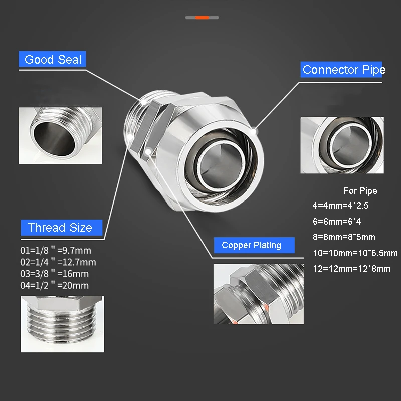 구리 공압 피팅 공기 피팅 OD 4 6 8 10 12  - Compression Fitting Brass 리뷰 및 가격