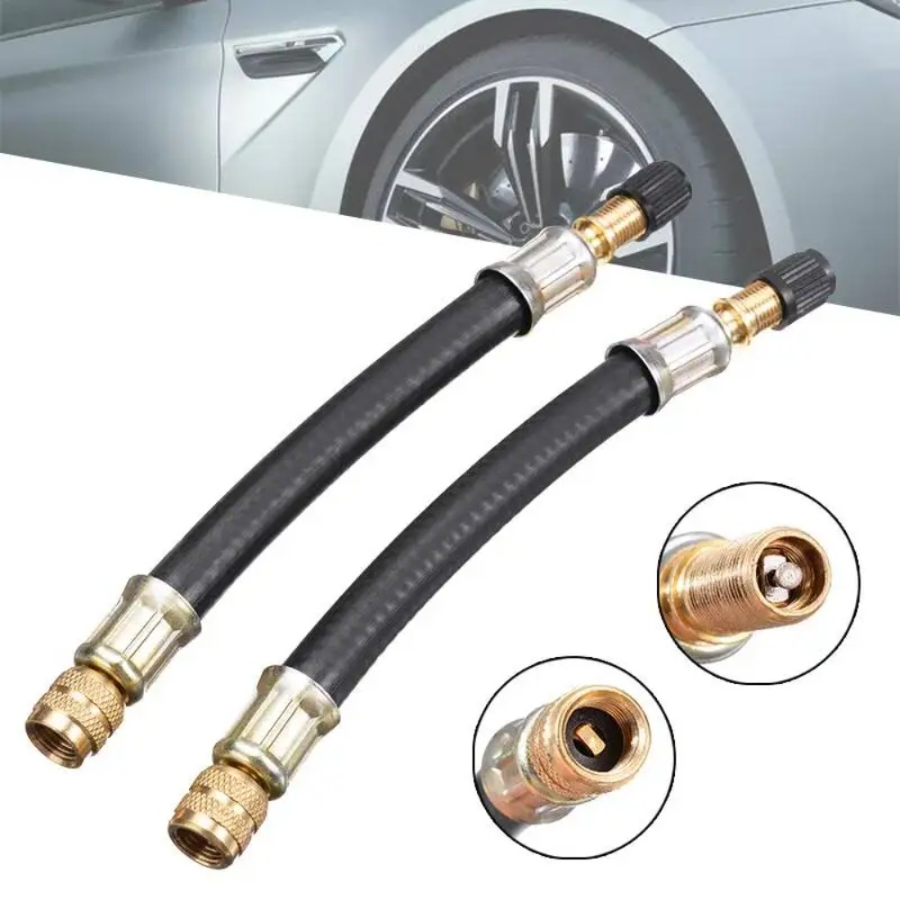 1개 유연한 고무 타이어 밸브 연장기 210mm 트윈  - Flexible Hose Braided 리뷰 및 가격